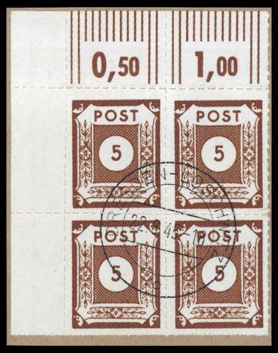 1945, SBZ Ostsachsen, 42 G (4) Ecke, Briefst.