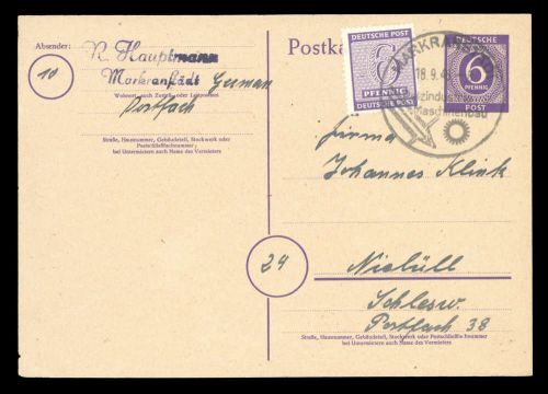 SBZ Westsachsen, 129 X, Brief