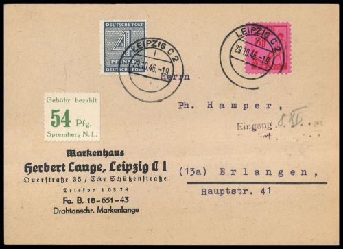 1946, SBZ Mecklenburg Vorpommern, 11 u.a., Brief