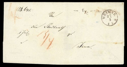 1850, Altdeutschland Thurn und Taxis, Brief