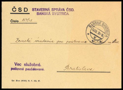 1938, Tschechoslowakei, Brief