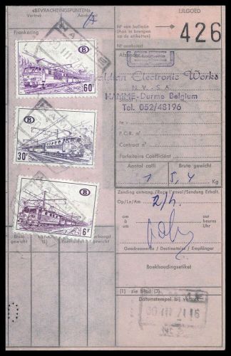 1971, Belgien Eisenbahnpaketmarken, 330 u.a., Brief