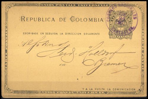 1891, Kolumbien, P 12, Brief