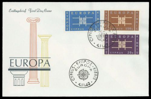 1963, Zypern, 225-27, FDC