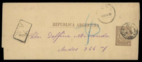 1882, Argentinien, S 3, Brief