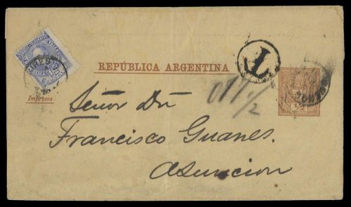 1889, Argentinien, S 8 u.a., Brief