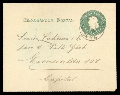 1900, Argentinien, UB 5 b, Brief