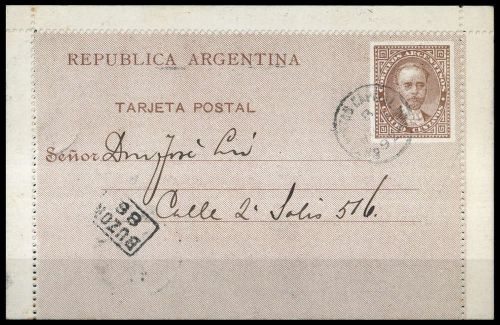 1888, Argentinien, K 2, Brief