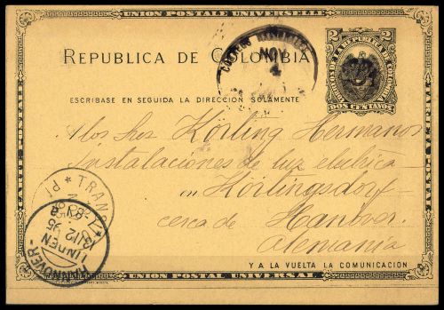 1891, Kolumbien, P 11 a, Brief