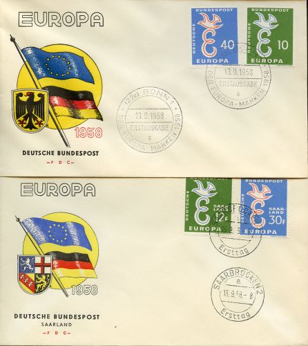 1958, Int.Organisationen,CEPT,, 295-96 u.a., FDC