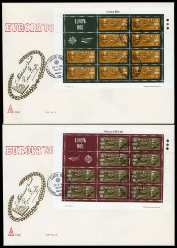 1980, Int.Organisationen,CEPT,, 615-16 KB, FDC