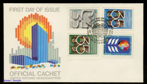 1980, UNO Genf, 93 B u.a., FDC
