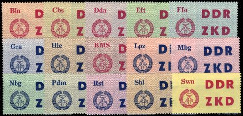 1963, DDR Verwaltungspost C Laufkontrollzettel ZKD, 1-15, **