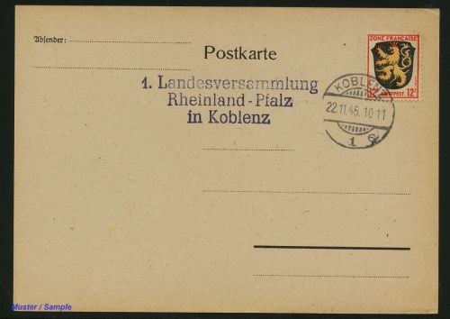 Französische Zone Allgemeine Ausgabe, 6, Brief