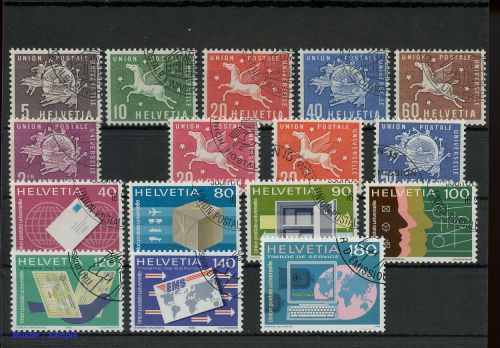 1957, Schweiz Weltpostverein UPU, 1-16, gest.