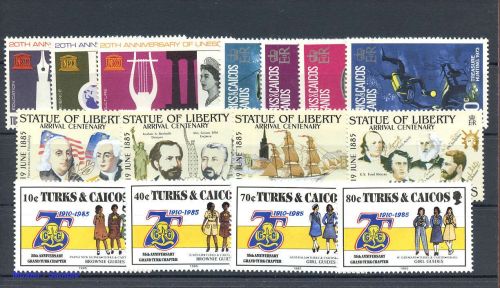 1985, Turks und Caicos Inseln, 728-31 u.a., **