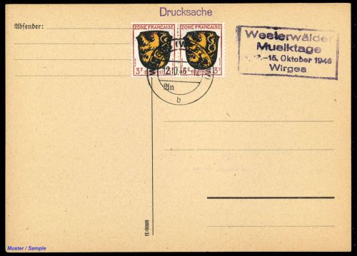 Französische Zone Allgemeine Ausgabe, 2, Brief