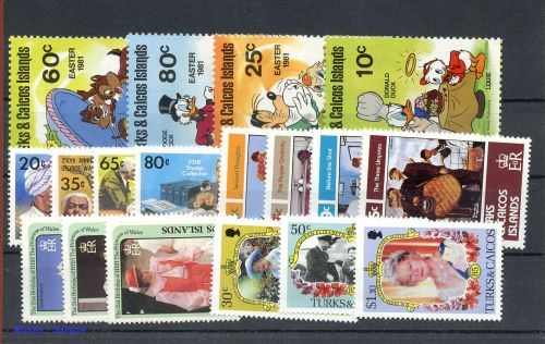 1985, Turks und Caicos Inseln, 743-45 u.a., **