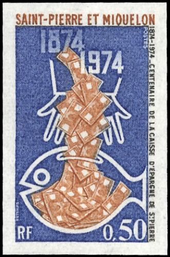 1974, St. Pierre et Miquelon, 500 U, **