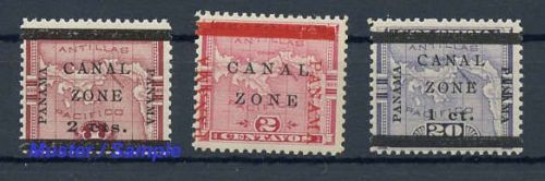 1904, Panama Kanalzone, 11+15+16, **