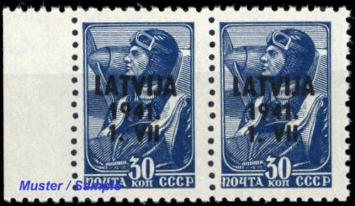 1941, Deutsche Besetzung II. WK Lettland, 5 PF, **
