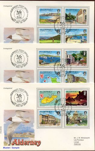 1983, Alderney, 1-12, FDC