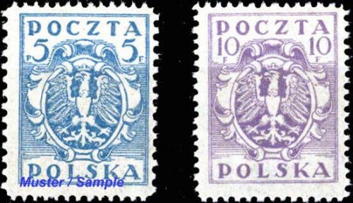 1922, Ost-Oberschlesien Reguläre Ausgabe, 1+2, **