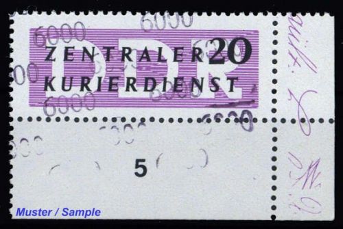 1957, DDR Verwaltungspost B Zentraler Kurierdienst, 15 Ecke, **