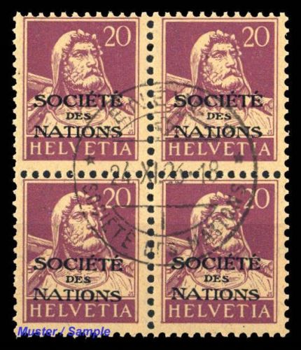 1922, Schweiz Völkerbund SDN, 3 (4), cto