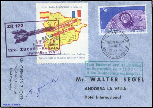 1962, Andorra Französische Post, EZ 1C1, Brief