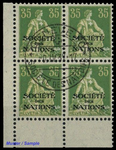 1922, Schweiz Völkerbund SDN, 7 x (4), cto