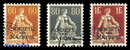1922, Schweiz Völkerbund SDN, 10-12 x, gest.