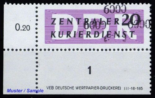 1957, DDR Verwaltungspost B Zentraler Kurierdienst, 15 DV, **