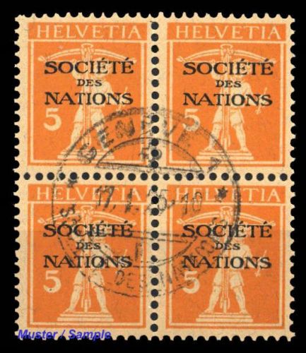 1922, Schweiz Völkerbund SDN, 1 x (4), cto