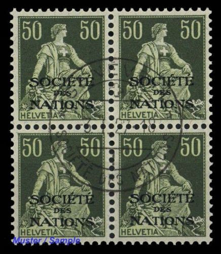 1922, Schweiz Völkerbund SDN, 9 x (4), cto