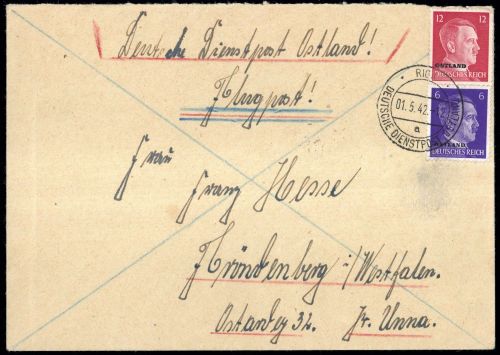 1941, Deutsche Besetzung II. WK Ostland, 5 + 8, Brief