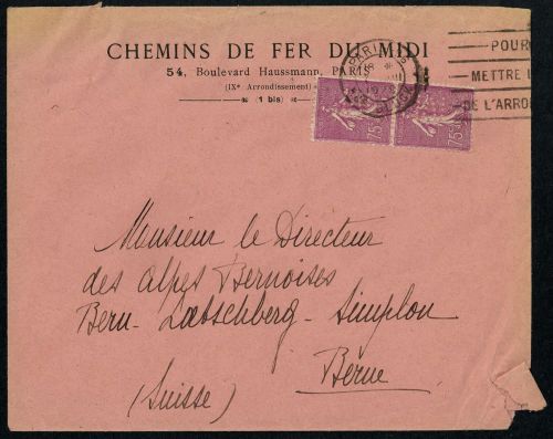 1929, Frankreich, 165 (2), Brief