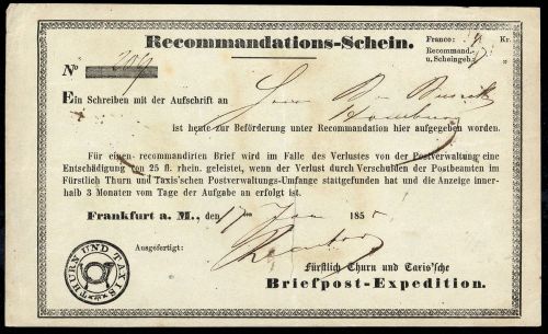 1855, Altdeutschland Thurn und Taxis, Brief