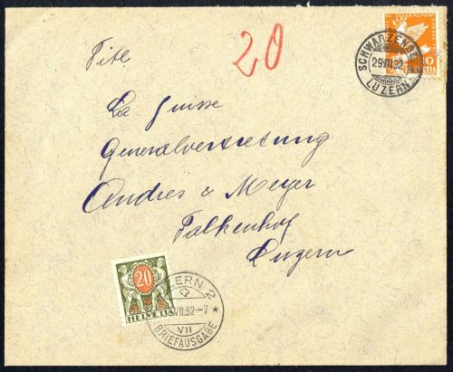 1932, Schweiz, P 45 x, Brief