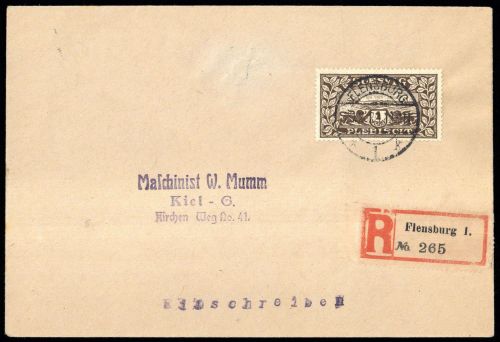 1920, Deutsches Abstimmgeb. Schleswig, 11, Brief