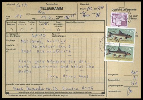 1987, DDR, 3099 (2) u.a., Brief