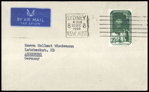1959, Australische Gebiete in der Antarktis, 5, Brief