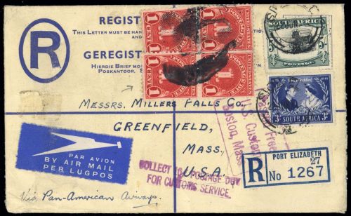 1945, Südafrika, EU 7 b u.a., Brief