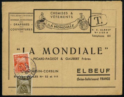 1953, Frankreich, P 89, 90, Brief