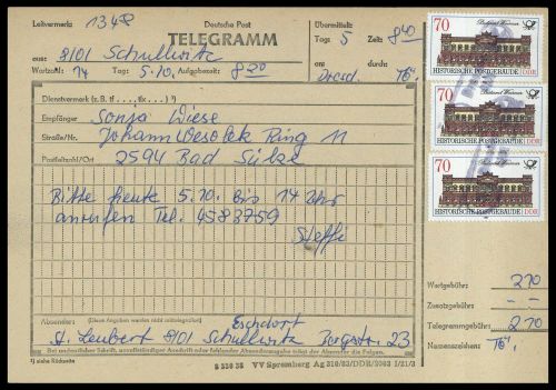 1987, DDR, 3069 (3), Brief