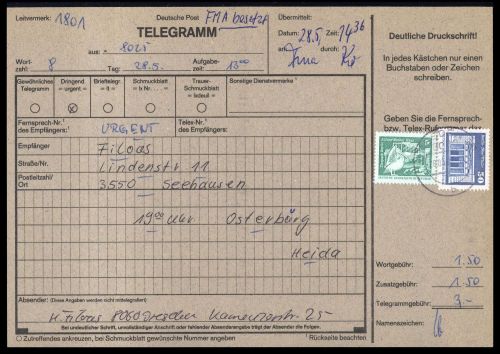 1987, DDR, 2483 u.a., Brief