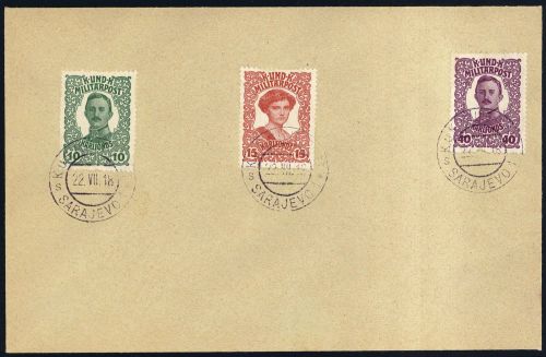 1918, Österreich Feldpost Allgemeine Ausgaben, 73-75, Brief