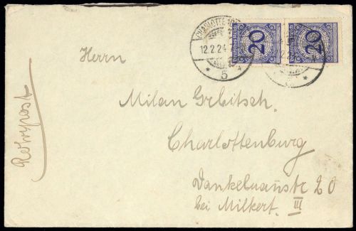 1924, Deutsches Reich, 341 (2), Brief