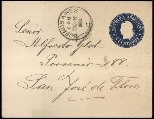 1901, Argentinien, UB 6 a, Brief