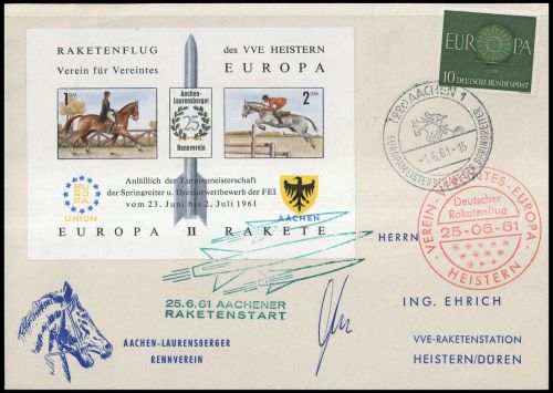 1961, Luftfahrt,Raketenpost,deutsche nach 1945, Bu 333 u.a., Brief